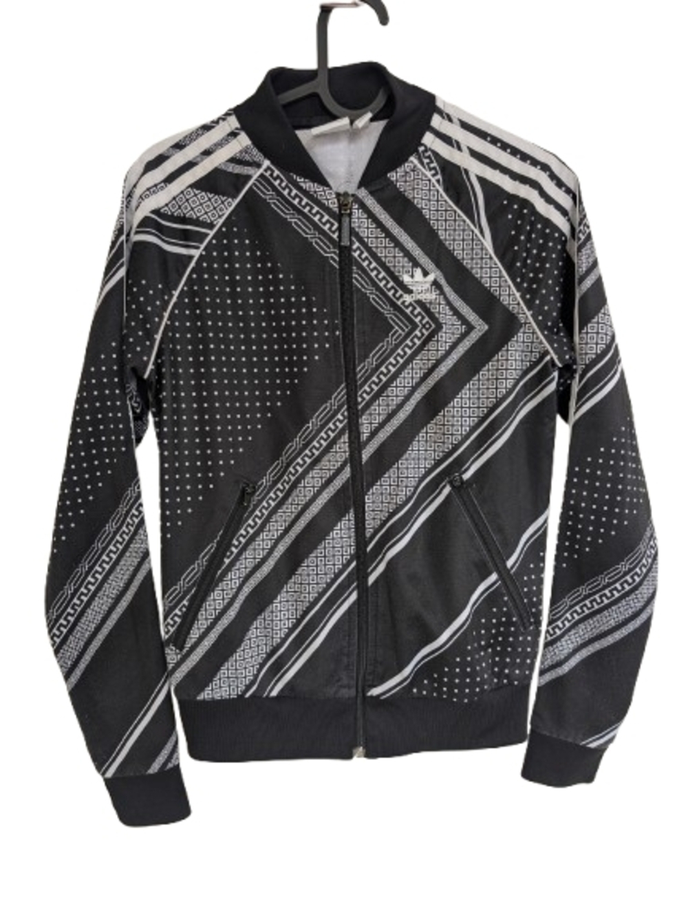 Adidas Originals Kids Graphic Track Jacket Black Silver Zip XXS 6T
